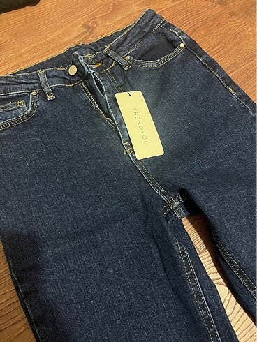 38 Beden lacivert Renk Yüksek bel flare jeans