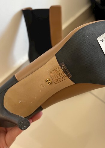 39 Beden camel Renk Bej Deri Stiletto Topuklu Kadın Bot