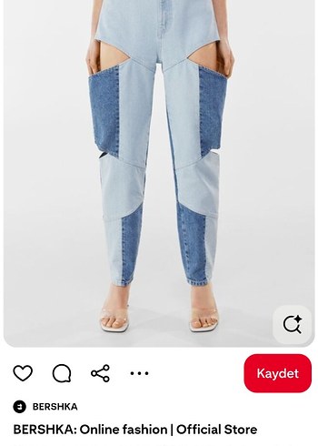 Tokalı Kesik Detaylı Kadın Mavi Jean