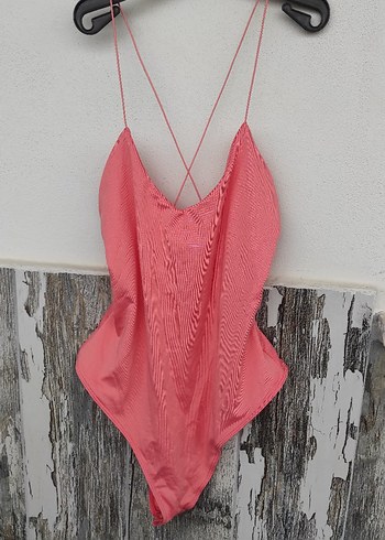 Bershka Somon İnce Askılı Kadın Çıtçıtlı - Görsel 4