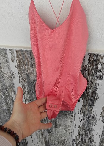 Bershka Somon İnce Askılı Kadın Çıtçıtlı - Görsel 6