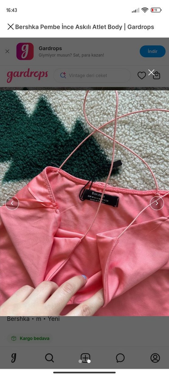 Bershka Somon İnce Askılı Kadın Çıtçıtlı - Görsel 2