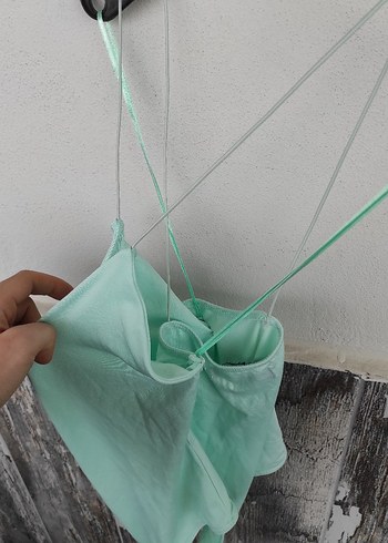 Turkuaz Drapeli İpli Uzun Kadın Suit - Görsel 5