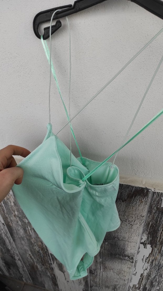 Turkuaz Drapeli İpli Uzun Kadın Suit - Görsel 5