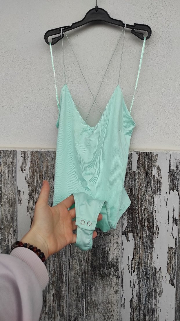 Turkuaz Drapeli İpli Uzun Kadın Suit - Görsel 3