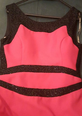 Kırmızı pullu Uzun Abiye Elbise - Görsel 4