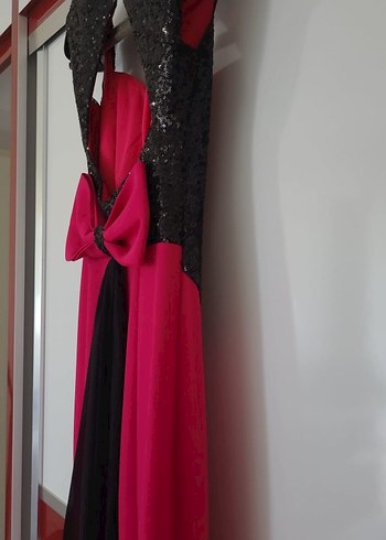 Fusya Drapeli Uzun Abiye Elbise - Görsel 3