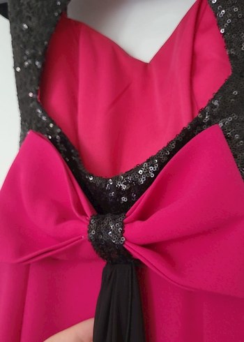 Fusya Drapeli Uzun Abiye Elbise - Görsel 4