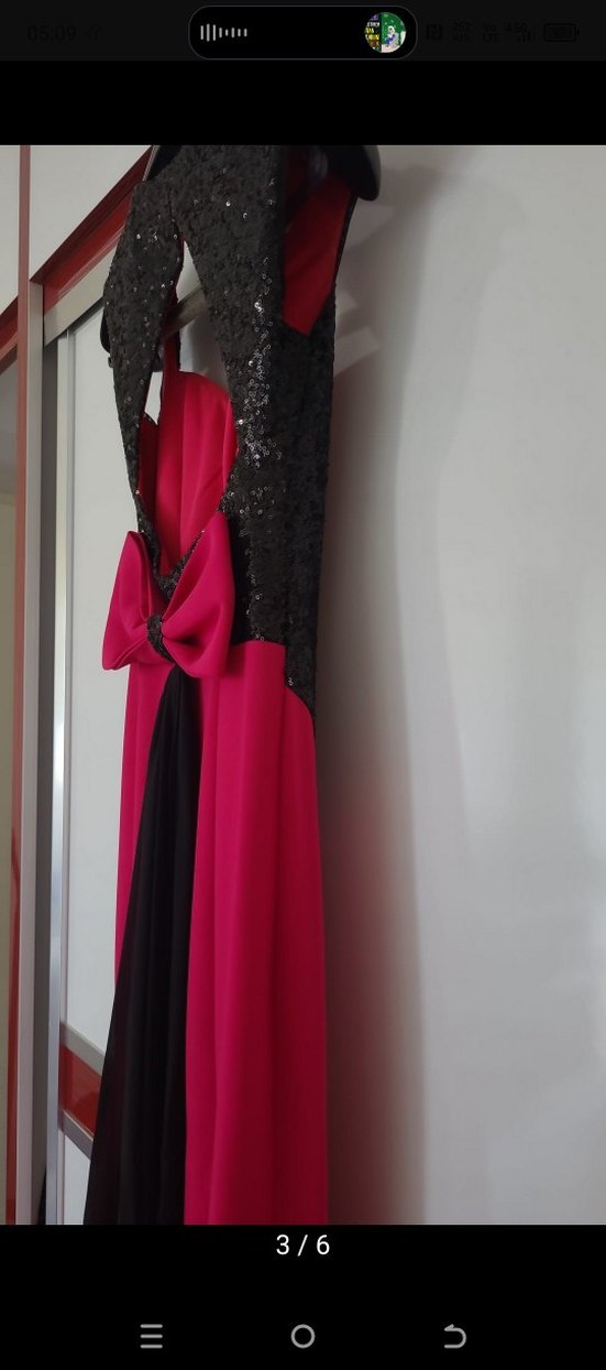 Fusya Drapeli Uzun Abiye Elbise - Görsel 3