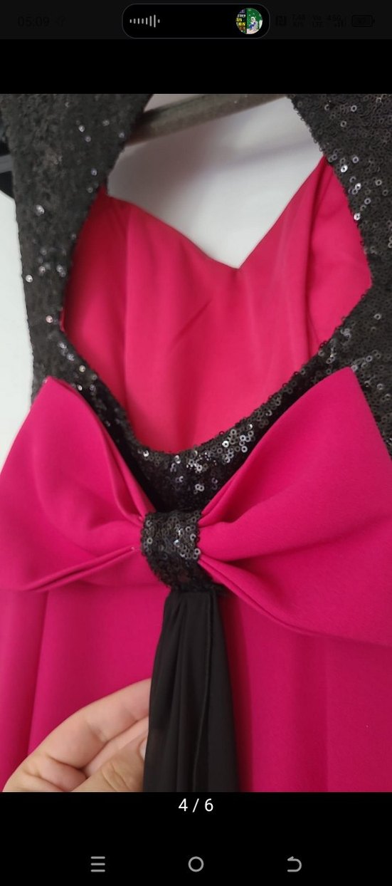 Fusya Drapeli Uzun Abiye Elbise - Görsel 4