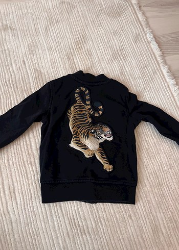 Erkek Çocuk Siyah Fermuarlı Sweatshirt - Görsel 2