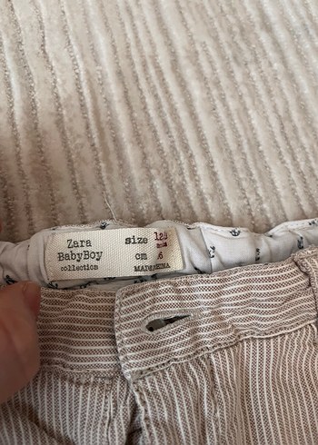 Bej Çizgili Erkek Keten Şort - Görsel 2