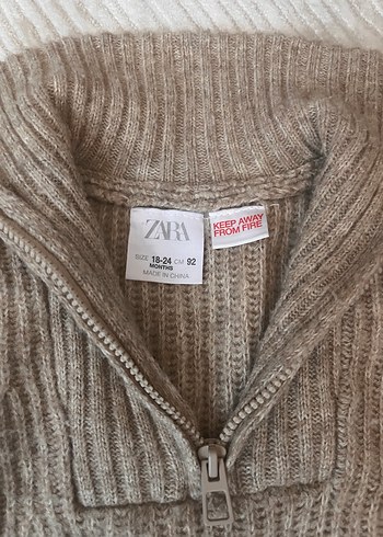 Bej Triko Yarım Fermuarlı Kazak - Görsel 3