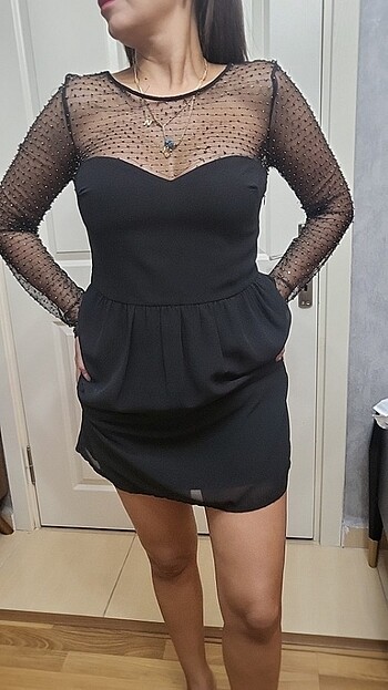 Zara siyah elbise