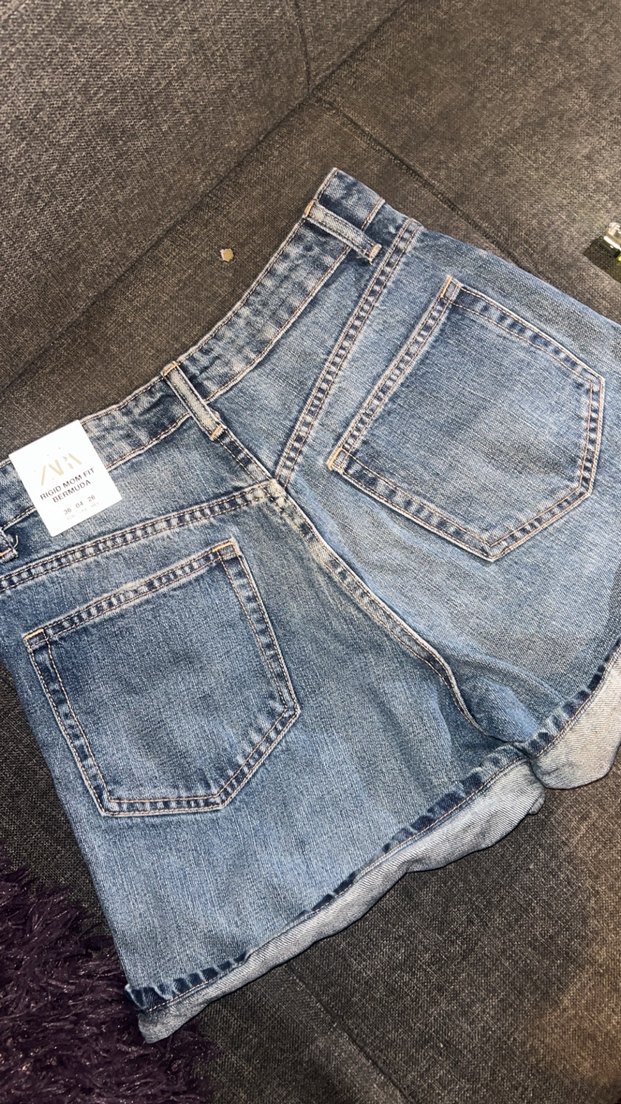 Kadın Mavi Denim Şort - Görsel 3