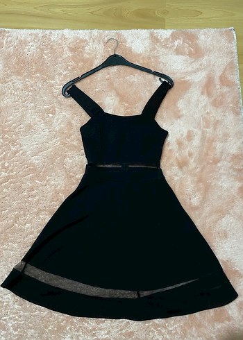 Siyah Transparan Mini Gotik Parti Elbisesi - Görsel 2