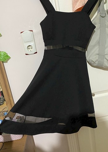 Siyah Transparan Mini Gotik Parti Elbisesi - Görsel 4