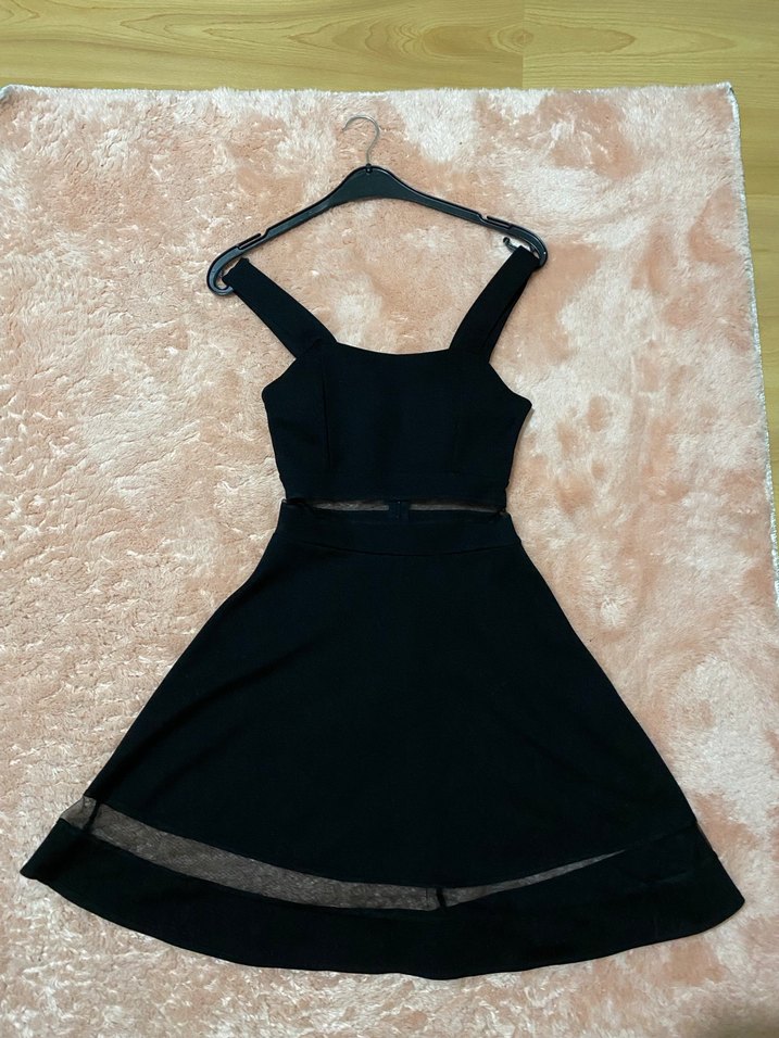 Siyah Transparan Mini Gotik Parti Elbisesi - Görsel 2