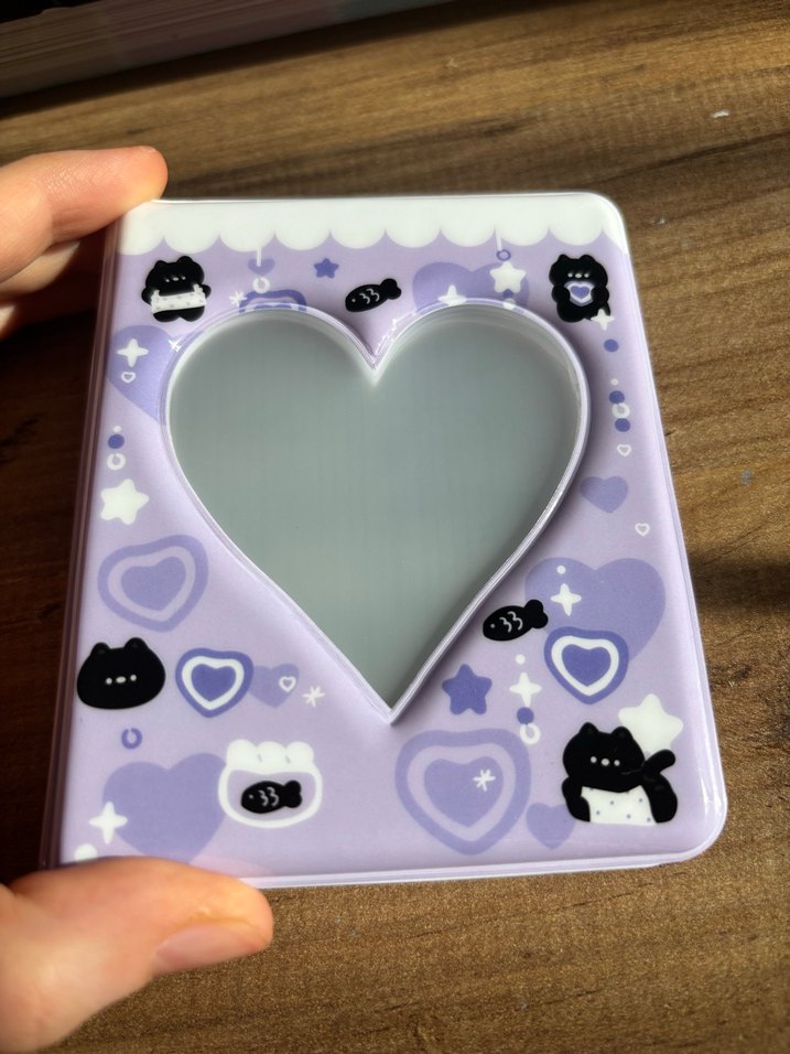 Kalp Şekilli Mor Pastel Binder - Görsel 2