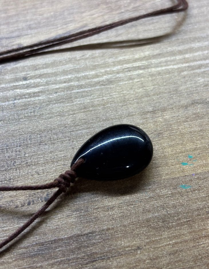 Ayarlanabilir Obsidyen Kolye - Görsel 3