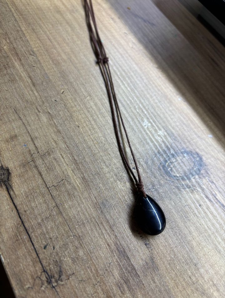 Ayarlanabilir Obsidyen Kolye - Görsel 2