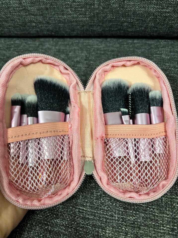 Pembe Makyaj Fırça Seti - Görsel 3