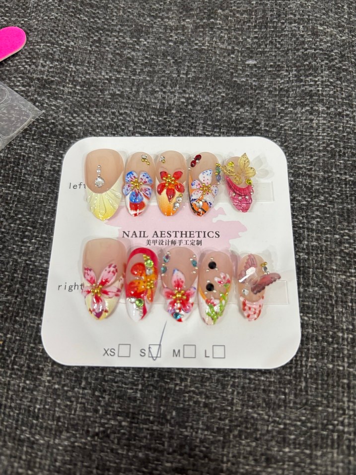 Renkli Taşlı Takma Tırnak - Görsel 3