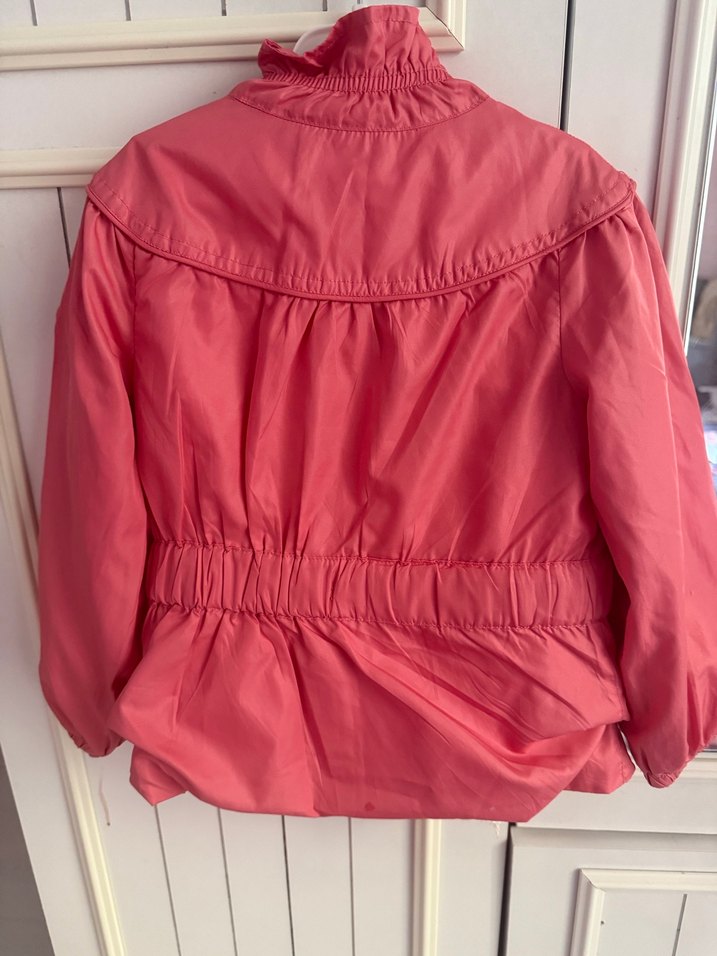 Kız Çocuk Pembe Fermuarlı Yağmurluk - Görsel 2