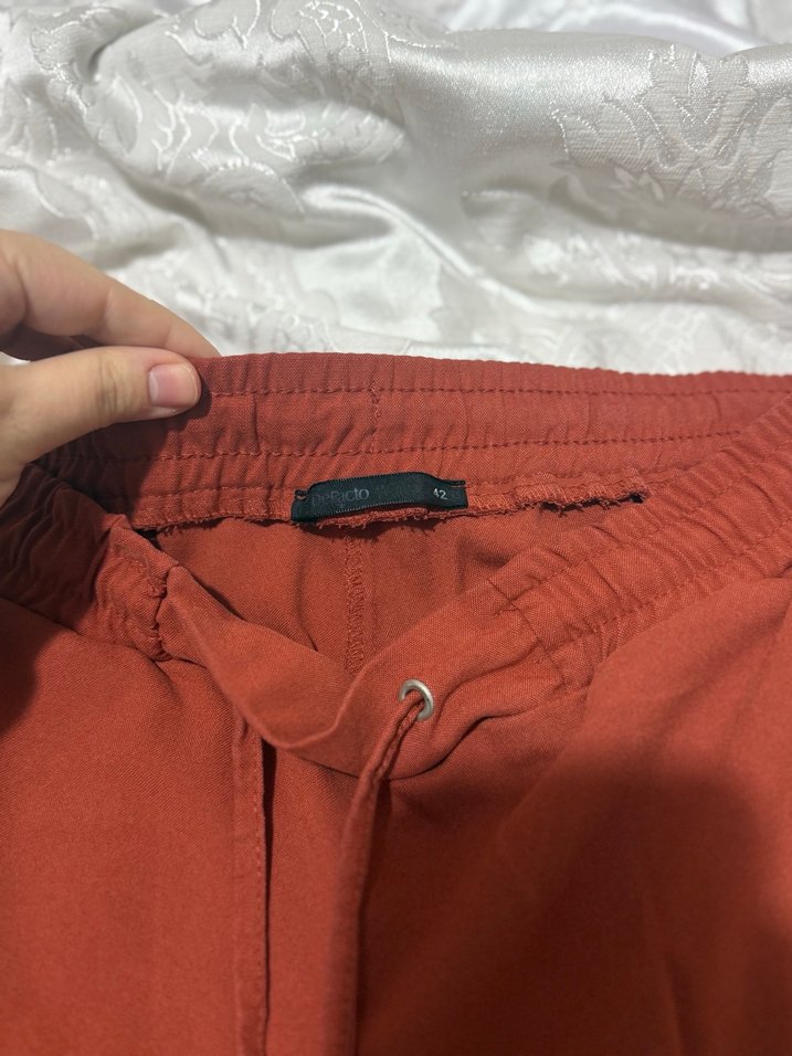 Kadın Parlak Kahverengi Rahat Kesim Pantolon - Görsel 2