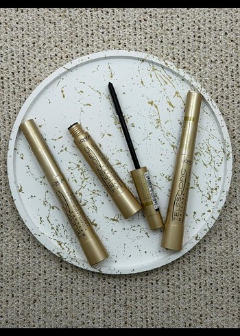 Altın Renkli Siyah Maskara - Görsel 3