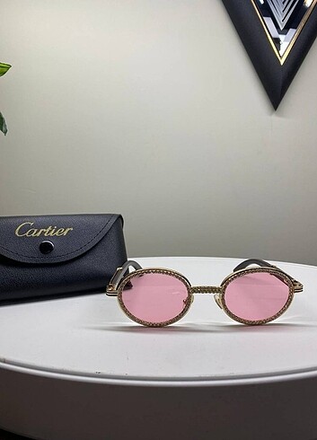  Beden pembe Renk Cartier güneş gözlüğü 