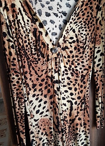 38 Beden LEOPAR DESENLİ GÜNLÜK ELBİSE 38 BEDEN