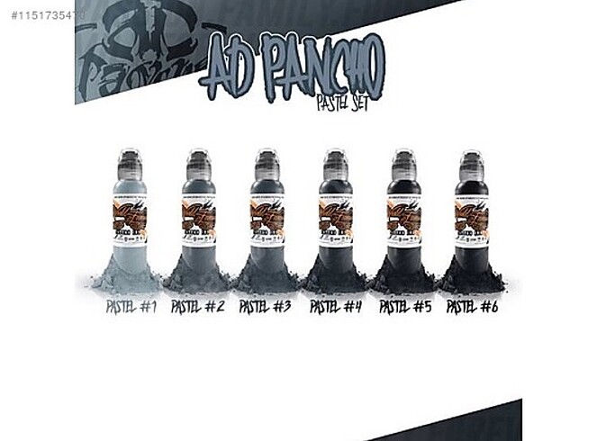 World Famous Ink AD Pancho Pastel Grey Set (6 X 1 Oz)