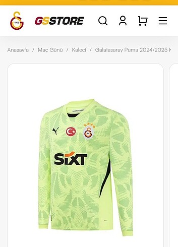 Galatasaray kaleci yeşil forma puma