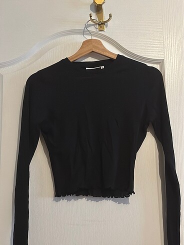 Yarı transparan uzun kullu ince crop top - Görsel 5