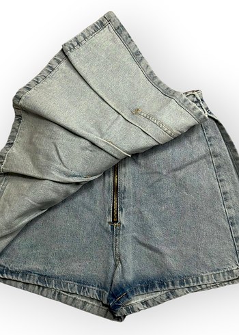 Açık renk gri kot şort etek y2k - Görsel 2