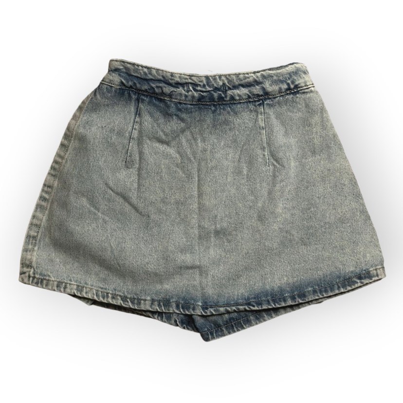 Açık renk gri kot şort etek y2k - Görsel 3