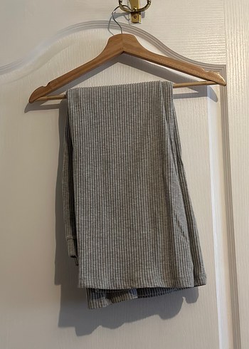 Gri Salaş Keten Midi Pantolon - Görsel 2