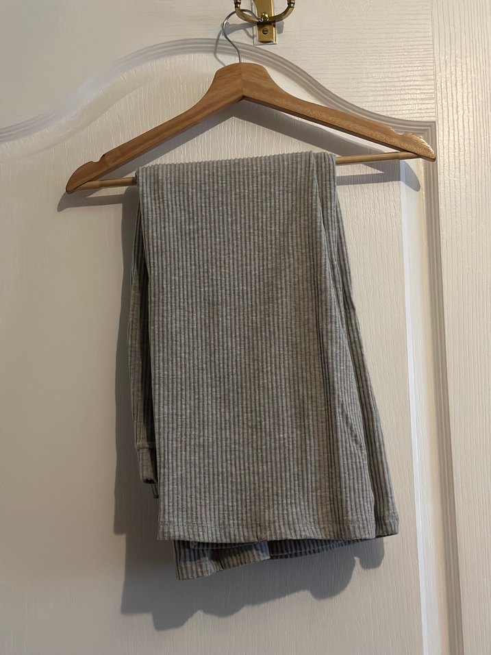 Gri Salaş Keten Midi Pantolon - Görsel 2