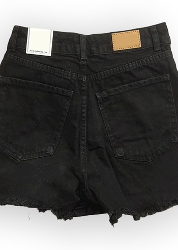 Düğmeli Siyah Mini Kot Şort Etek y2k - Görsel 2