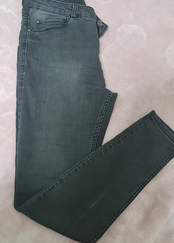 Gri Dar Kesim Midi Denim Kadın Jean