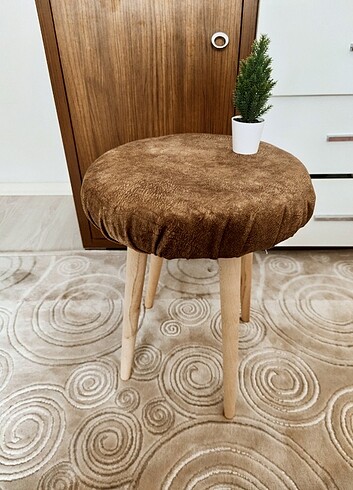 Tay tüyü kumaş Tabure, Yemek Sandalyesi, Makyaj Masası Taburesi  - Görsel 2