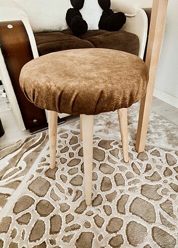 Tay tüyü kumaş Tabure, Yemek Sandalyesi, Makyaj Masası Taburesi  - Görsel 8