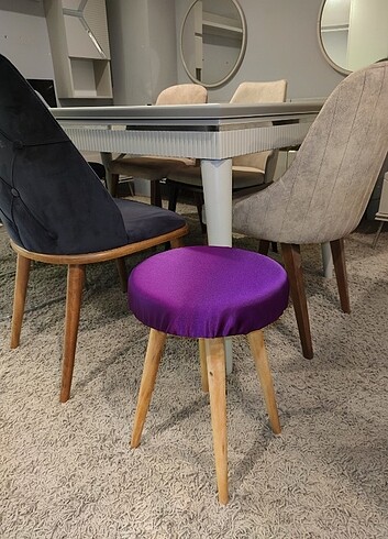 Puf Tabure, Makyaj Sandalyesi, Sünger Tabure - Görsel 7