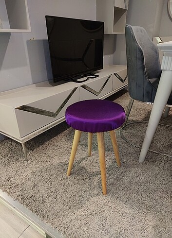 Puf Tabure, Makyaj Sandalyesi, Sünger Tabure - Görsel 11