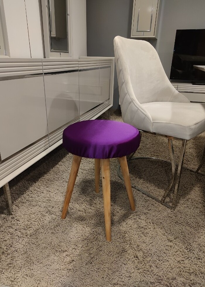 Puf Tabure, Makyaj Sandalyesi, Sünger Tabure - Görsel 4