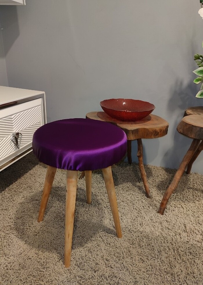 Puf Tabure, Makyaj Sandalyesi, Sünger Tabure - Görsel 5