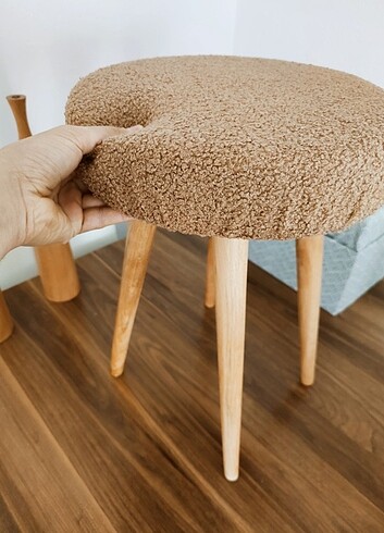 Makyaj Taburesi, Puf Tabure, Peluş Tabure - Görsel 7