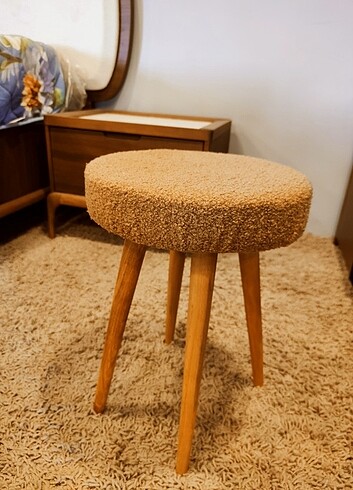 Makyaj Taburesi, Puf Tabure, Peluş Tabure - Görsel 8