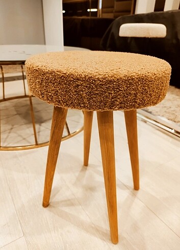 Makyaj Taburesi, Puf Tabure, Peluş Tabure - Görsel 9